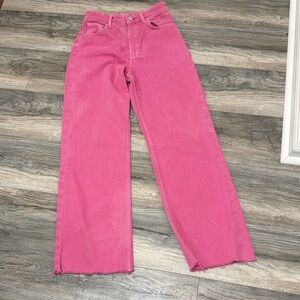 Zara Hot Pink Wide-Leg Jeans